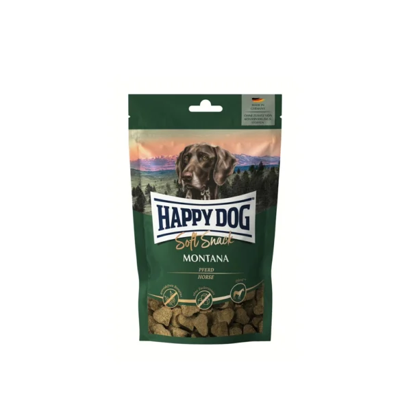Happy Dog تشویقی سگ بالغ Soft Snack Montana با اسب 5×100 گرم