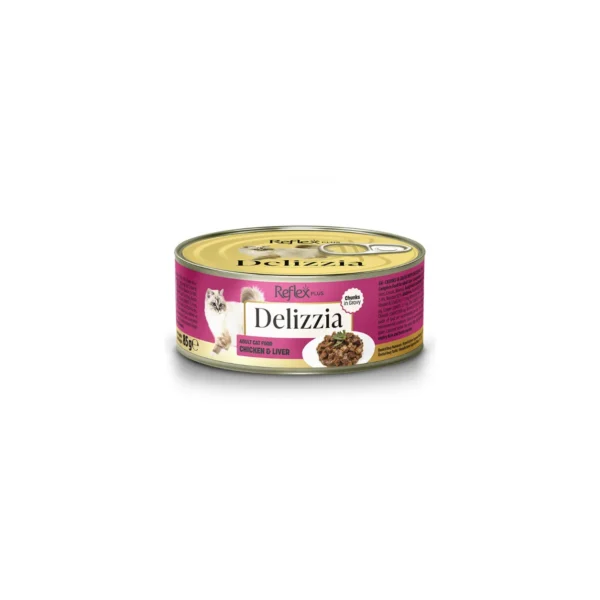 Reflex Plus Wet Chunks in Gravy Adult Cat Delizzia with Chicken & Liver 85 G