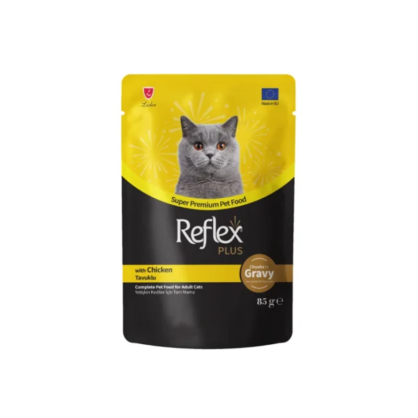 Reflex Plus Wet Chunks in Gravy Adult Cat with Chicken 85 G
