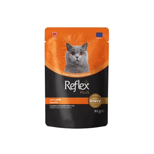 Reflex Plus Wet Chunks in Gravy Adult Cat with Lamb 85 G