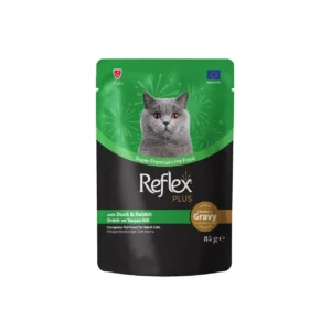 Reflex Plus Adult Cat Wet Chunks in Gravy with Duck & Rabbit 85 G