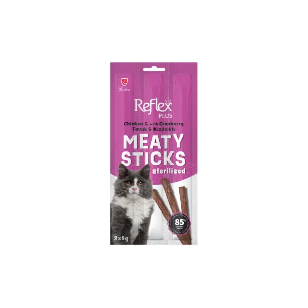 Reflex Sterilised Cat Meaty Sticks with Chicken and Cranberry 15 G