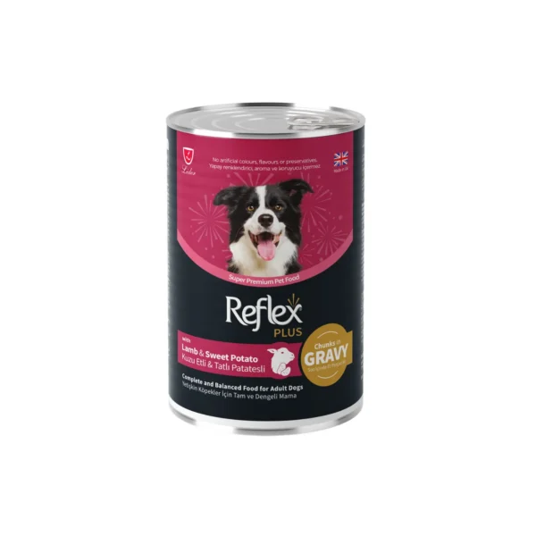 Reflex Plus Adult Dog Wet Chunks in Gravy with Lamb & Sweet Potato