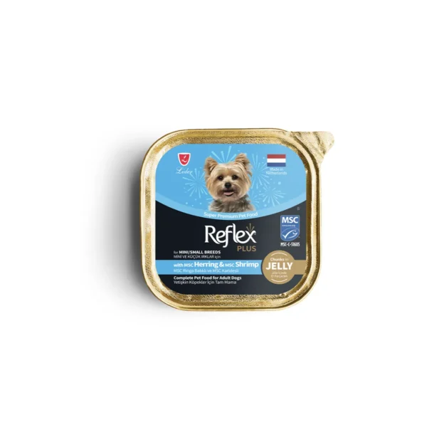 Reflex Plus Wet Chunks in Jelly Adult Dog Mini & Small Breed with Herring & Shrimp 85 G