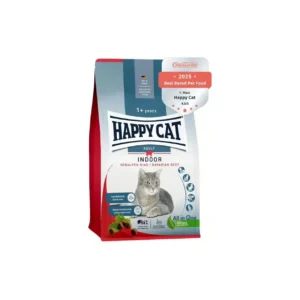 Happy Cat غذای خشک گربه خانگی Indoor Adult با گوشت گاو 300 G