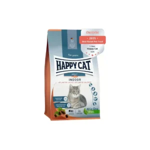 Happy Cat غذای خشک گربه خانگی Indoor Adult با سالمون آتلانتیک 300 G