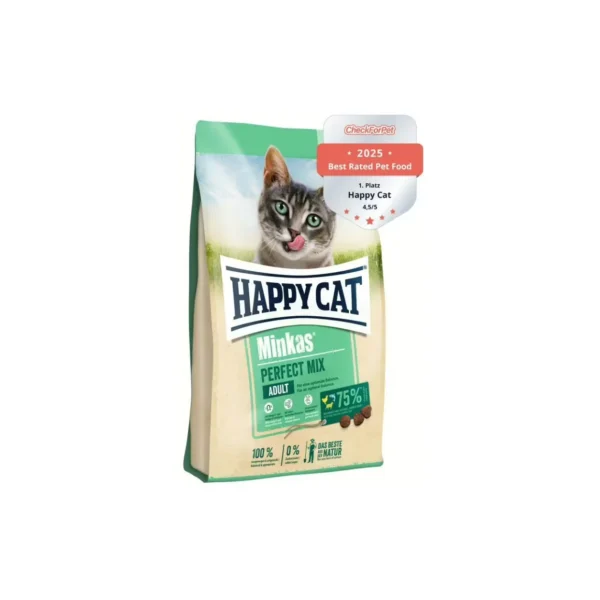 Happy Cat غذای خشک گربه Minkas Perfect Mix با طیور، ماهی و بره 500 G