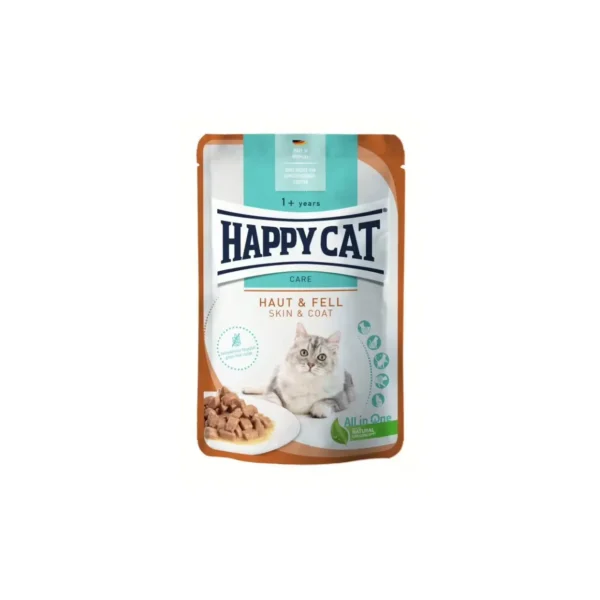 Happy Cat غذای مرطوب گربه Meat in Sauce Care Skin & Coat 20×85 G