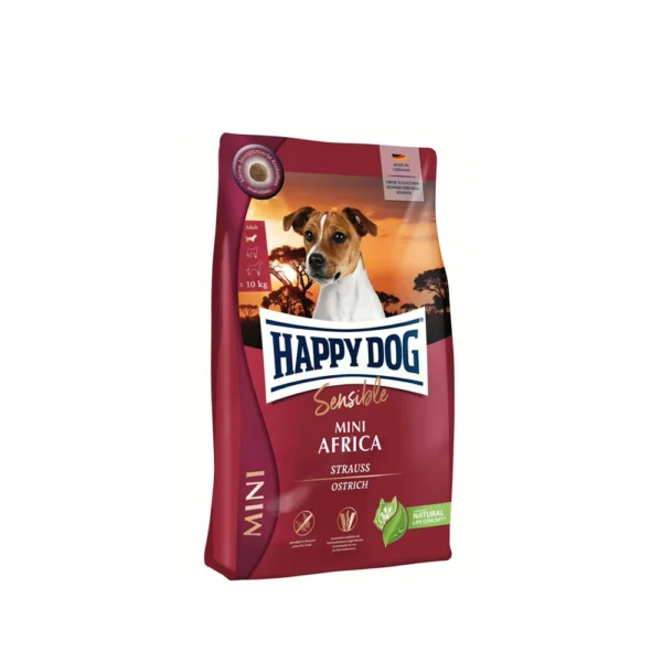 Happy Dog غذای خشک سگ بالغ Sensible Mini Africa نژاد کوچک با شترمرغ 300 گرم