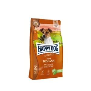 Happy Dog غذای خشک سگ بالغ Sensible Mini Toscana نژاد کوچک با اردک و ماهی 300 گرم