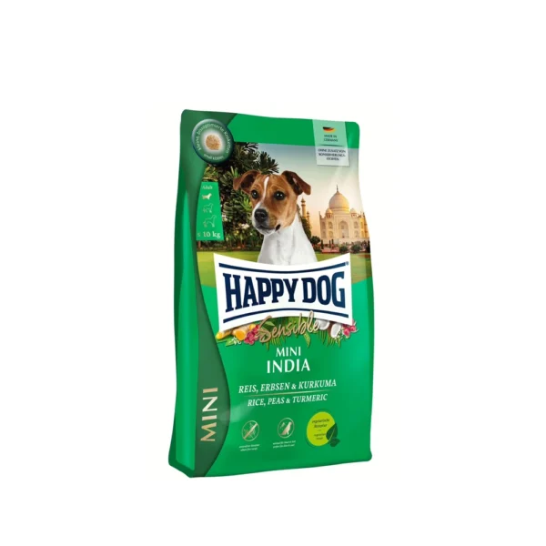 Happy Dog غذای خشک سگ بالغ Sensible Mini India نژاد کوچک با برنج 300 گرم