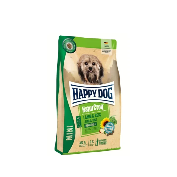 Happy Dog غذای خشک سگ بالغ NaturCroq Mini Lamb & Rice نژاد کوچک با بره و برنج 800 گرم