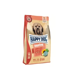 Happy Dog غذای خشک سگ بالغ NaturCroq Mini Salmon & Rice نژاد کوچک با برنج و سالمون 800 گرم