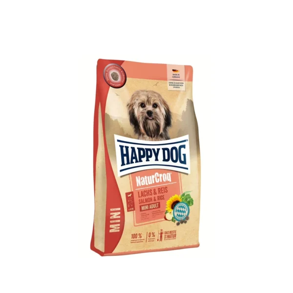 Happy Dog غذای خشک سگ بالغ NaturCroq Mini Salmon & Rice نژاد کوچک با برنج و سالمون 800 گرم