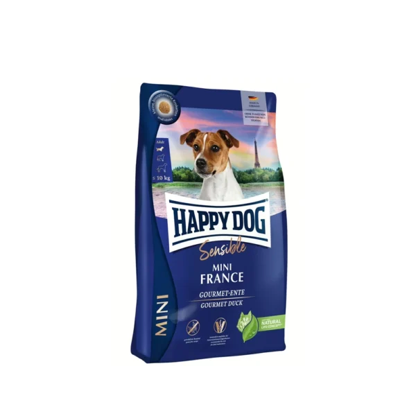 Happy Dog غذای خشک سگ بالغ Sensible Mini France نژاد کوچک با اردک 800 گرم