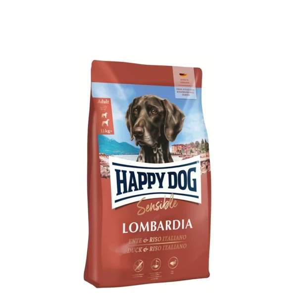 Happy Dog غذای خشک سگ بالغ Sensible Lombardia با برنج و اردک 1 کیلوگرم