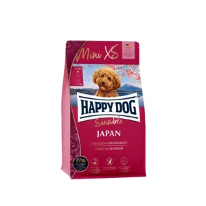Happy Dog غذای خشک سگ بالغ Mini XS Japan نژاد خیلی کوچک با مرغ و قزل‌آلا 300 گرم